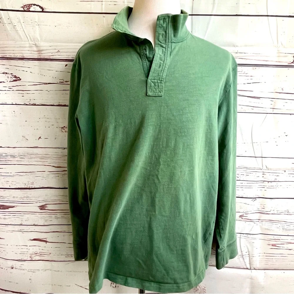 J Crew ringspun cotton pullover size XL green